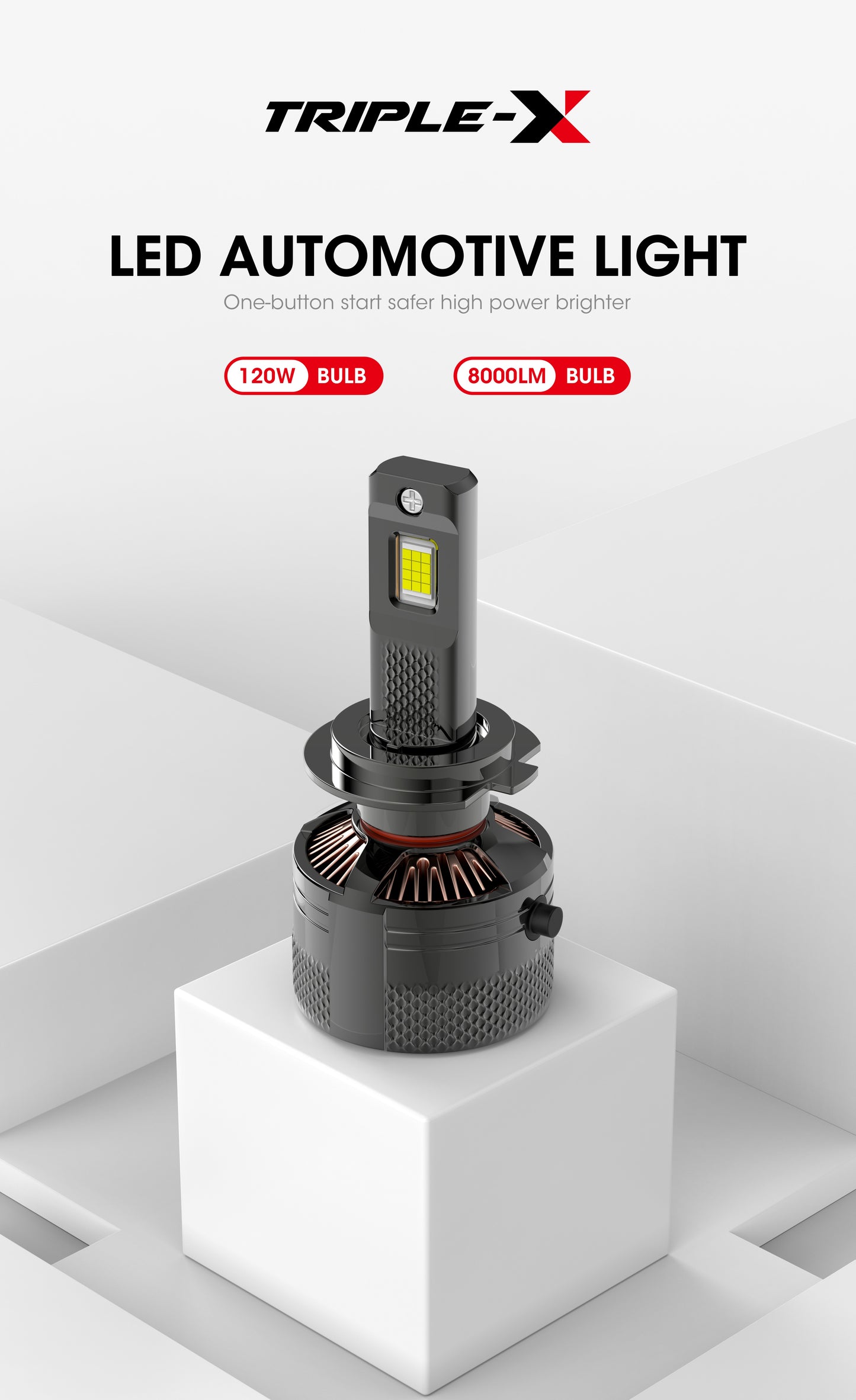 120W Triple-X RX9 | 8,000LM 6000K LED Bulb