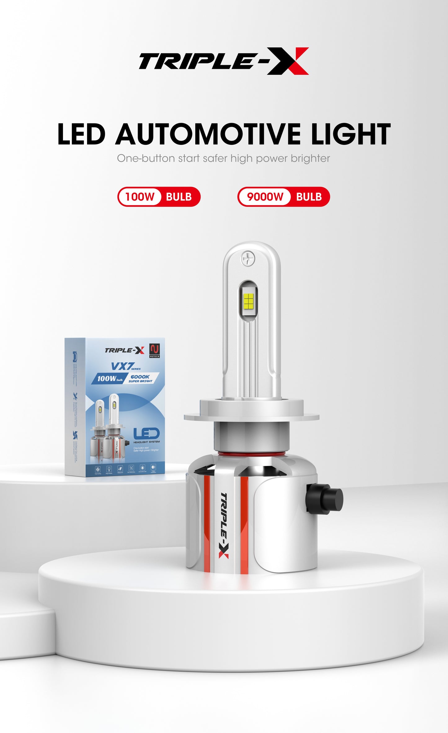 100W Triple-X VX7 | 7,000LM 6000K LED Bulb