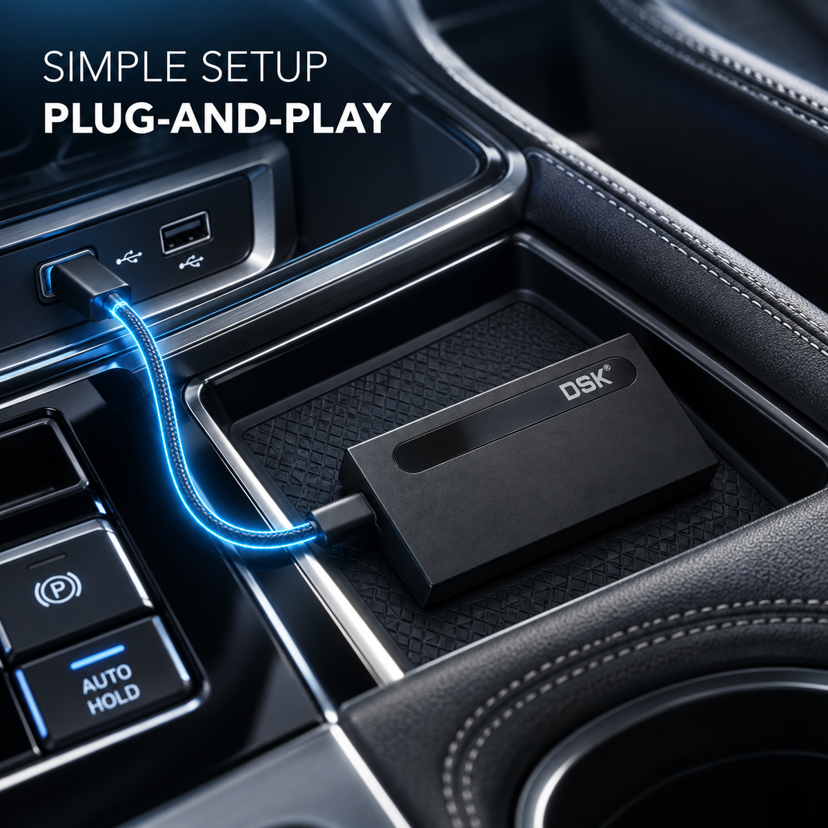 DSK AI Box CarPlay/Android Auto Wireless Adapter