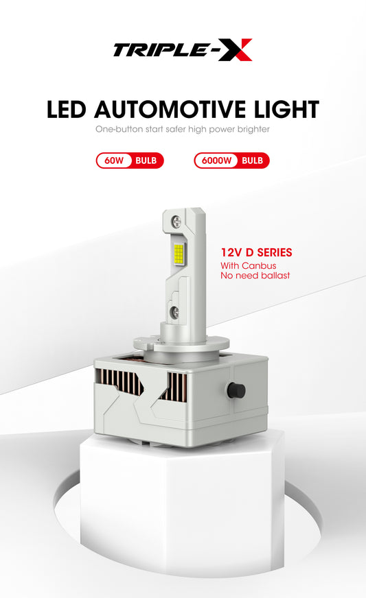 60W Triple-X V3 | 6,000LM 6000K LED Bulb