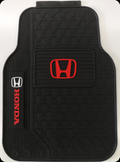 Black universal silicone floor mat with Honda logos, from a 5-piece set